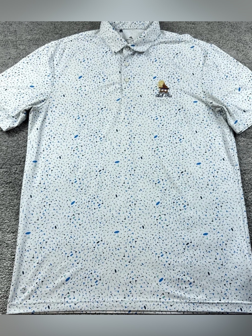 Adidas Polo Shirt Mens Medium White Parley Ocean Plastic Bali Hai Golf Resort